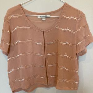 Embellished button up top